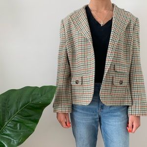 ANN TAYLOR LOFT vintage plaid blazer.
